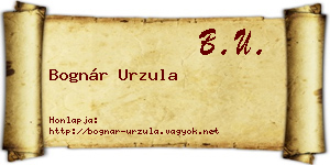 Bognár Urzula névjegykártya